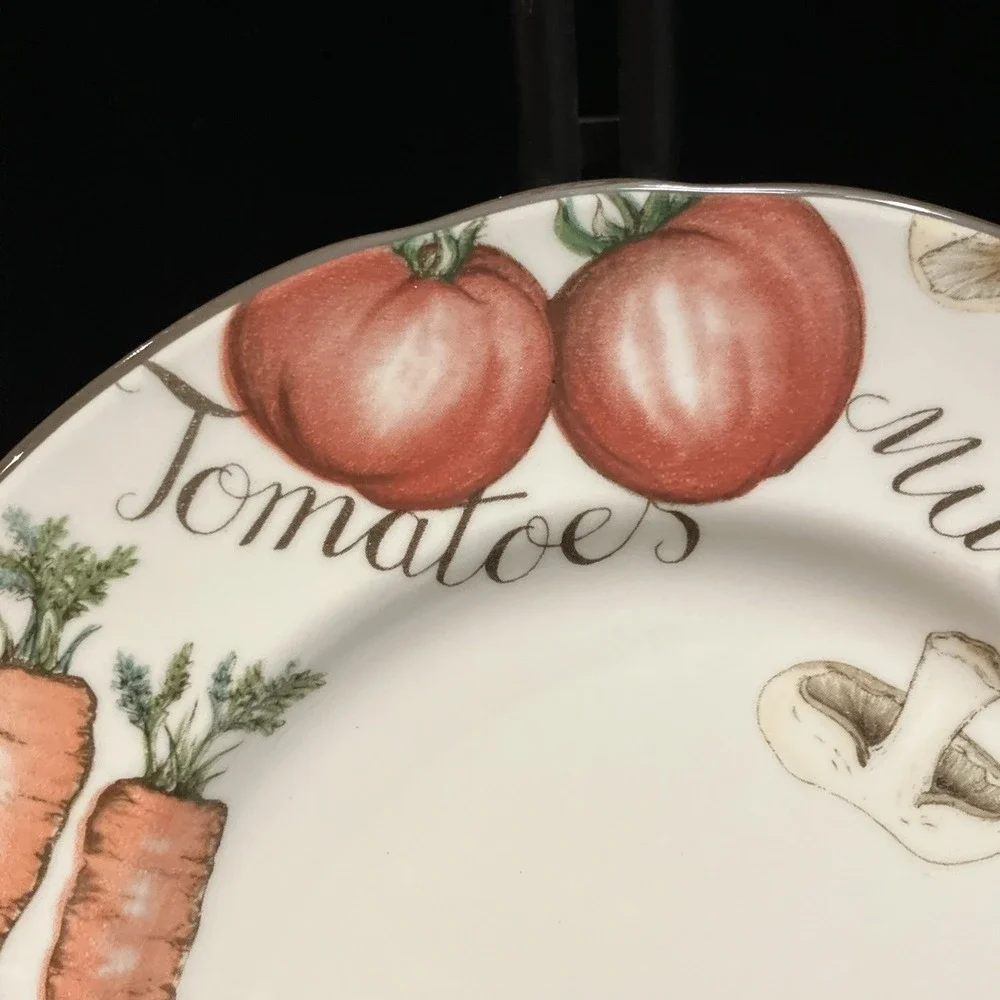 Franciscan Vegetable Medley Bread Plates Set of 2 VTG 1995 England 6 1/8 inch